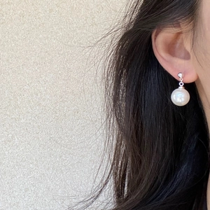 Boucles Oreilles Pendantes Künstliche Perles Cuivre Plaqué Argent Minimaliste Élégant Rond Bijoux Femme Quotidien