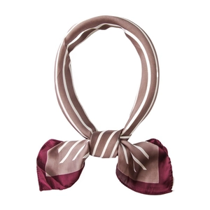 Eleganter gestreifter Rauten-Halstuch in Burgund und Mauve mit seidigem Glanz-Finish
