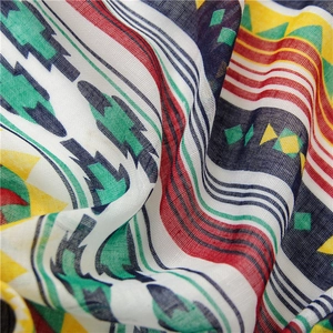 Macro detail showing geometric diamond patterns and woven texture of the cotton linen shawl
