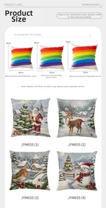 Size guide for linen Christmas cushion covers showing 40cm, 45cm and 50cm dimensions