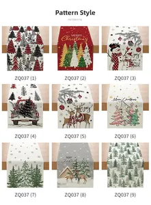 Selection of nine Christmas table runners featuring reindeer, snowmen and festive trees