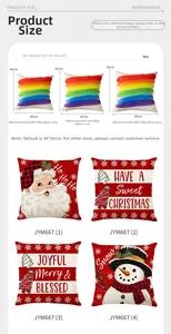 Größentabelle für Weihnachts-Kissenbezüge mit Maßen von 40cm bis 50cm für optimale Füllung