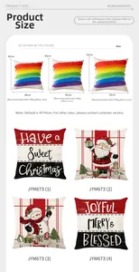 Tableau des tailles pour housses de coussin de Noël en 40cm, 45cm et 50cm carrés