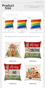 Größentabelle für Weihnachts-Kissenbezüge mit Maßen von 40cm bis 50cm und Füllgewicht