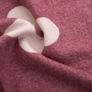 Thick cashmere-like scarf for kids with white floral print and soft warm knit texture