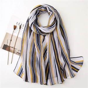 Women Long Scarf Shawl Bali Yarn Polyester Striped Butterfly Floral Print Breathable Sun Protection Beach Wrap Soft