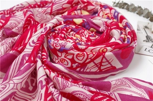 Detailed view of bohemian mandala pattern on soft cotton-linen beach shawl scarf