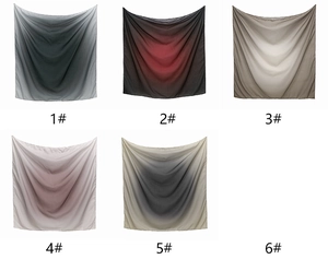 Collage of large gradient voile square scarves in various colors for women