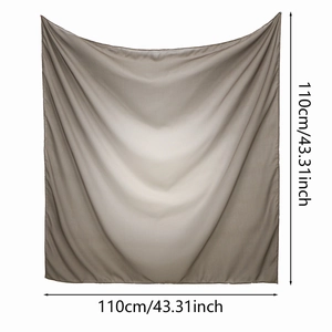 Detail of 110cm gradient square scarf showing soft voile texture and size dimensions