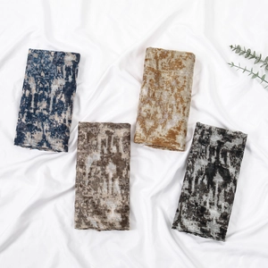 Fashionable floral print bali yarn scarves for women in four assorted colors on white fabric