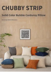 Close-up of assorted bubble texture corduroy pillows with vibrant 3D corn grain patterns