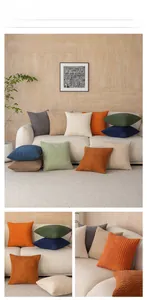 Close-up of modern textured bubble fabric pillow covers in various Morandi colors