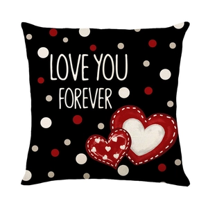 Custom Valentine pillowcase with 'LOVE YOU FOREVER' text and heart pattern on black background