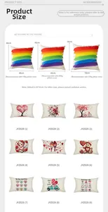 Guide des tailles pour housses de coussin cœur de 40cm à 50cm avec poids de garnissage