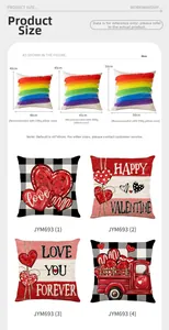 Guida alle taglie delle fodere per cuscini di San Valentino da 40cm, 45cm e 50cm