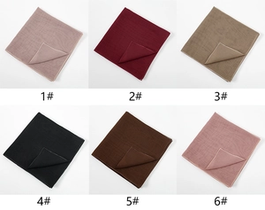Detailed grid display of mercerized cotton scarves in purple, red, brown, and black colors