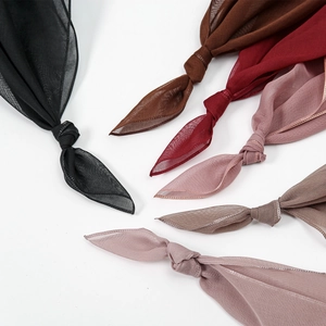 Lightweight elastic mercerized cotton solid color headscarf in multiple colors