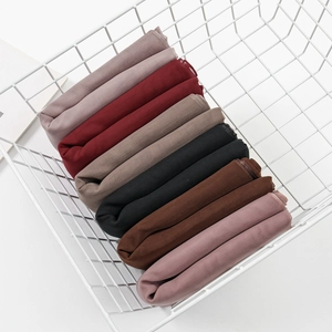 Women Hijab Square Scarf Mercerized Cotton Solid Color Elastic Lightweight Breathable Ethnic Headwrap Fashion Accessory