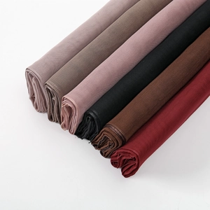 Elastic mercerized cotton scarves set in multiple colors with translucent mesh texture