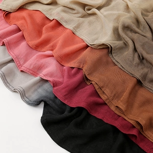 Solid color breathable modal cotton hijab scarf collection with pleated texture detail