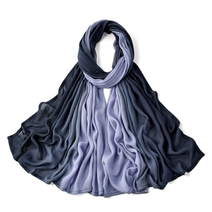 Detail of gradient modal hijab scarf showing soft fabric texture and fine hemmed edges