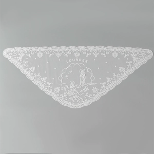 Weißer spitzen dreieckiger mantilla schleier blumen bestickte kirche kopfbedeckung mode schal