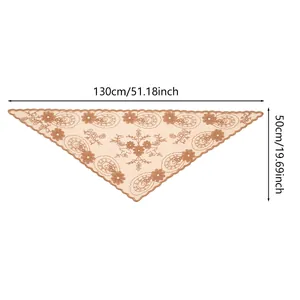 Detaillierte Größentabelle für den bestickten Spitzen-Dreiecksschal mit 130cm Breitenangabe