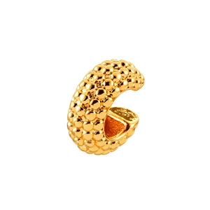 Manchette d'oreille dorée en forme de C avec motif perlé pour oreilles non percées