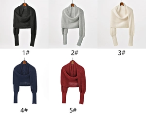 Detailed knit texture and color options for women's irregular cross-front shawl sweaters