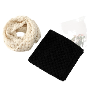 Herbst Winter gestrickter Loopschal und Halswärmer Set, dicker warmer Strickschal