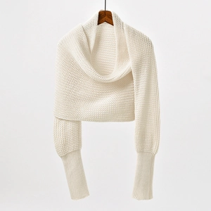 Women's Casual Solid Color Knitted Shawl Batwing Sleeve Cardigan Autumn Winter Outerwear