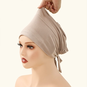 Donna colore unito elastico cuffia legata traspirante sottovelo hijab comodo