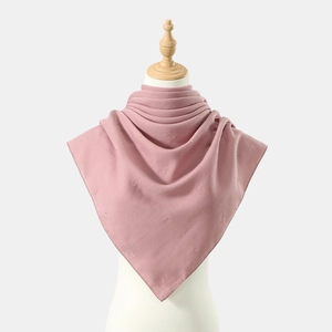 Lotus pink chiffon hijab with rhinestone embellishments displayed on a mannequin