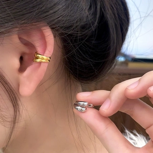 Manchettes D'Oreille Double Couche Cuivre Minimaliste Sans Perçage Bijoux Géométriques Pour Femmes Mode