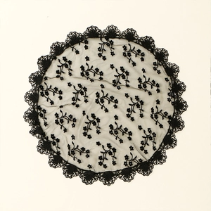 Retro Circular Lace Veil Polyester Mesh Floral Embroidery For Wedding Church Elegant Scalloped Edge Mantilla Hair Accessory
