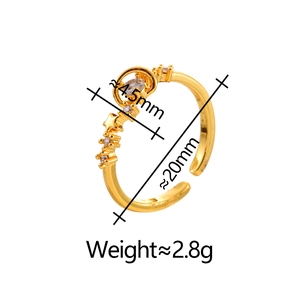 Detail shot showing 4.5mm width and 20mm diameter measurements of the star gold ring