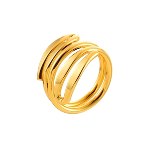 Elegant gold multi-layer spiral ring with polished finish for a minimalist chic look