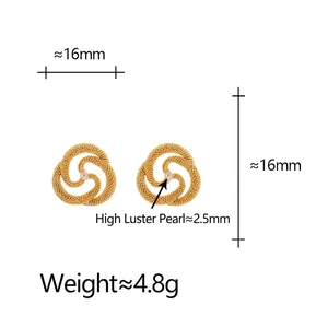 Elegant gold snake-shaped stud earrings with premium pearls for a minimalist high-end look