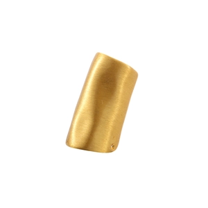 Minimalist brushed gold ear cuff featuring a premium cylindrical textured metal design