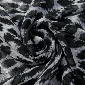 Lightweight leopard print voile scarf for women with soft texture and breathable fabric