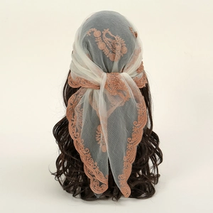 Elegant Lace Embroidery Headscarf Floral Paisley Mesh Bandana Scarf Retro Breathable Hair Accessories For Women