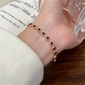 Round Zircon Copper Adjustable Bracelet For Women Gold Silver Plated Sliding Bollo Chain Luxury Fashion Minimalist Jewelry