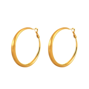 Fashionable oversized gold hoop earrings with a matte brushed finish for women