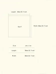 Size chart showing 58x58cm measurements for the floral square scarf and neckerchief