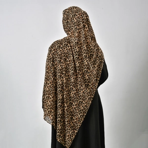 Classic leopard print chiffon scarf for women, lightweight shawl and hijab wrap accessory