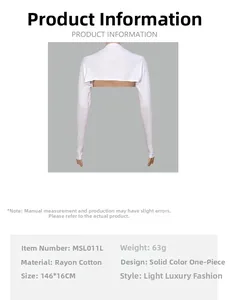 Detail specifications of white mercerized cotton sun protection arm sleeves and shawl