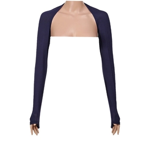 Dark blue modal sun protection shrug sleeves with finger holes for outdoor cycling