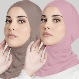 Inner Hijab Cap Muslim Ninja Under Scarf High Elastic Mercerized Cotton Full Coverage Breathable Neck Cover For Women