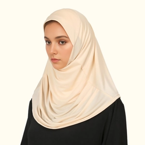 Elegant champagne silk hijab for women with natural drape and premium smooth finish