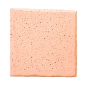 Peach sheer chiffon headscarf with shimmering rhinestones and golden bead trim edges